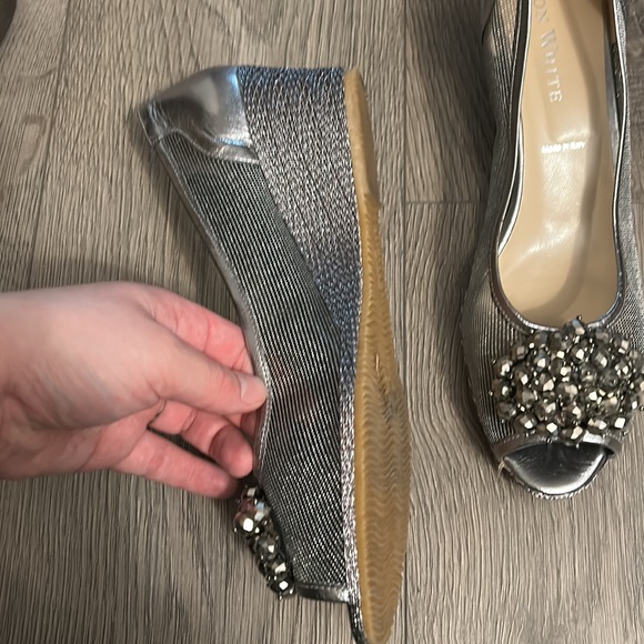 Ron White Mesh Peep Toe Wedges w/Beaded Bow - Picture 6 of 6